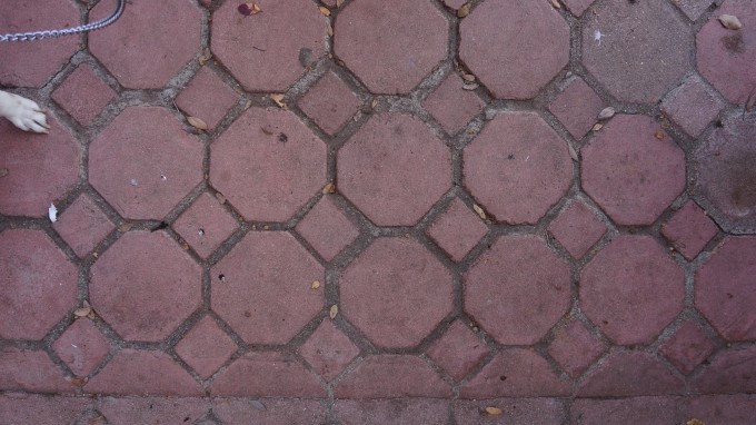 red tile patio
