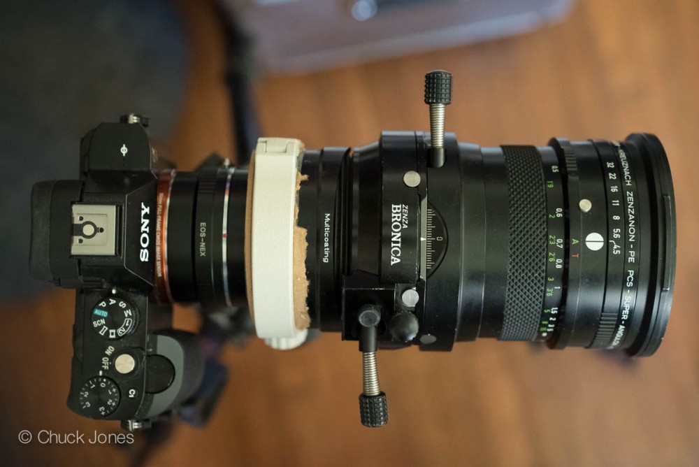 The BRONICAsaurus adapted to my Sony A7R ready for some serious perspective correction business.