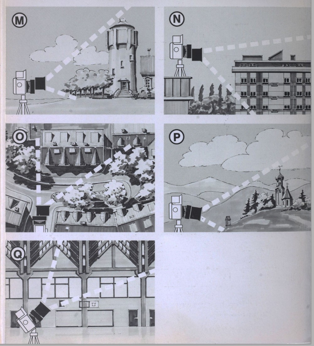 Infographic from the Rollei manual illustrating the lens movements and each of their corresponding image effects. 